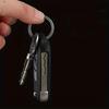 4pcs Ultra-light Key Chain Pendant Metal Side Pushing Rings Creative Titanium Alloy Key Ring  Gift