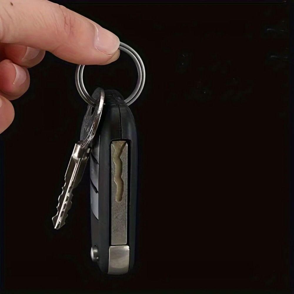 4pcs Ultra-light Key Chain Pendant Metal Side Pushing Rings Creative Titanium Alloy Key Ring  Gift