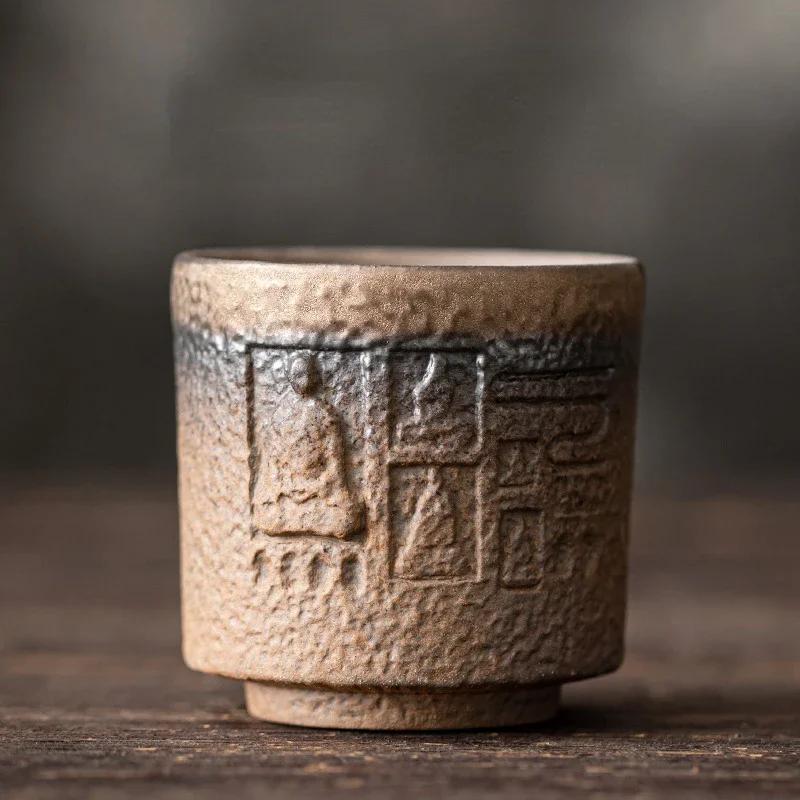 Retro Vergoldete Eisenglasur Dunhuang Tasse Teetasse Meistertasse Antike Frühgebrannte Handgefertigte Keramik Teetasse Kung Fu Tee