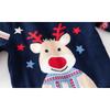 Children's Clothing Boys' Christmas Reindeer Pullover Sweater Autumn and Winter Kidsren's Striped Sleeve Knitwear Baby Star Sweater