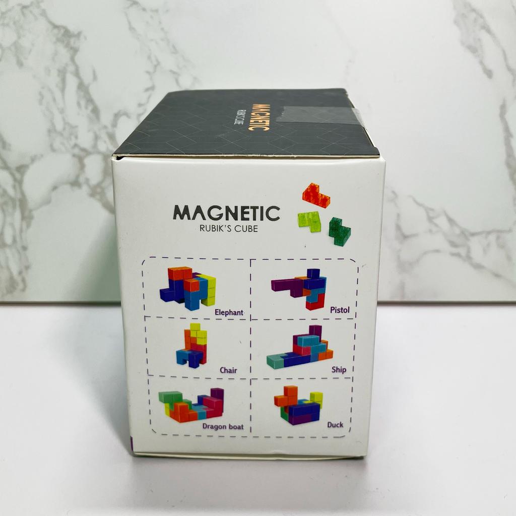 DIY Magnetic Cube Building Blocks 3D Magnet Tile 7Pcs Set Puzzle Speed Cube 54pcs Guide Cards Intelligence Toys For Children