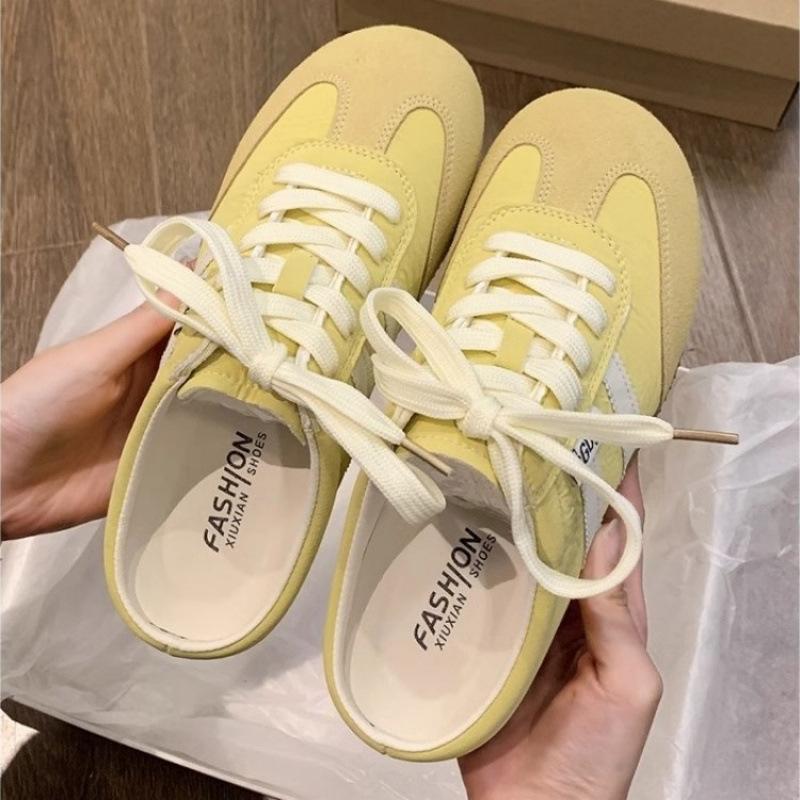 

Популярные удобные маленькие белые туфли для студенток 2025 лето модные универсальные ленивые туфли на одной педали 40 жёлтый