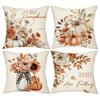 Fall Throw Pillow Covers Thankful Grateful Blessed Harvest Pumpkin Decorative Home Couch Sofa Living Room Bedroom Autumn Rustic