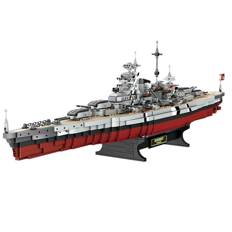 Fang Cheng Aircraft Carrier & Bismarck Battleship Model Toy - Educational Assembly Puzzle for Boys