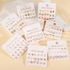 12 Pairs/Set Women'S Pearl Flower Crystal Mix Design Studs Earrings Girls Elegant Gold Heart Ear Jewelry Gift