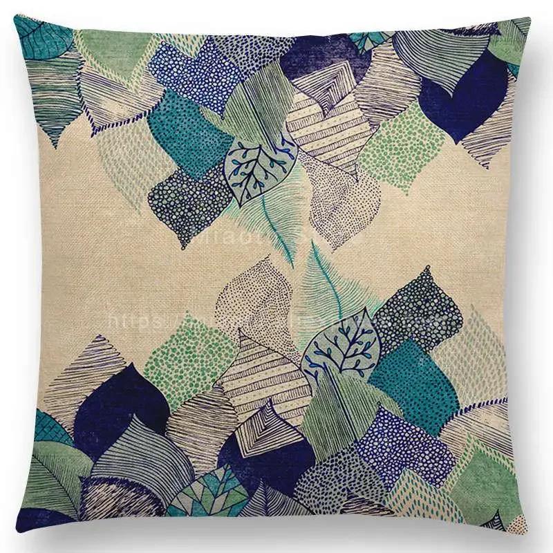 Schönes Blatt-Blumenmuster Mandala Kissenbezug Jahresringe Wunderschöne Blumen Drucke Sofakissenbezug Heimdekoration Dekorativ