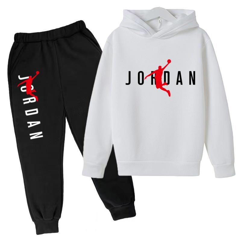 Felpa con Cappuccio per Bambini Lettere da Basket Pullover 3-12 Anni Giacca Felpa+Pantaloni Ragazzo Ragazza Neonato Abbigliamento Jogging Tempo Libero Moda Marca Set