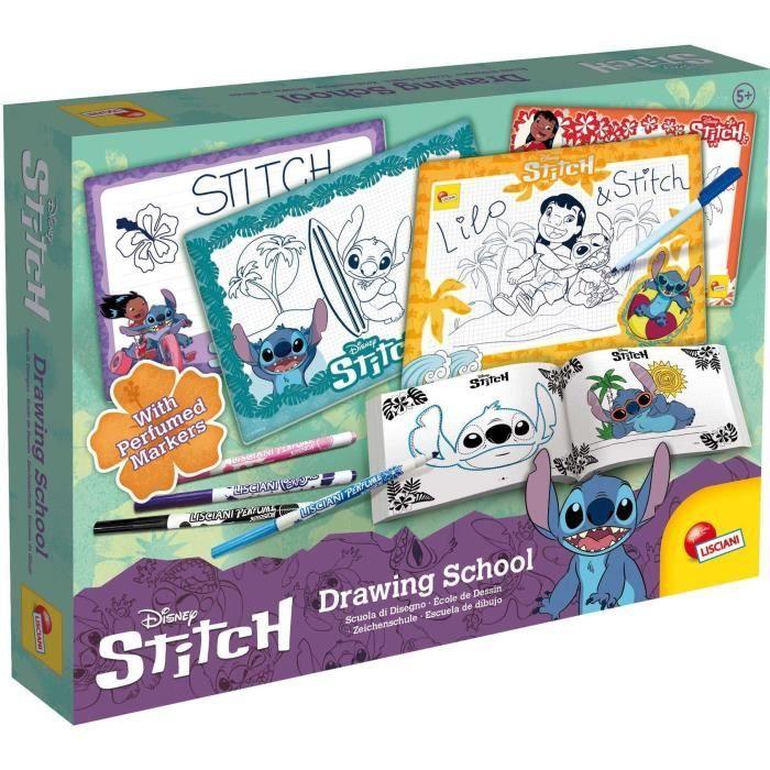 Kit De Dessin - LISCIANIGIOCHI - STITCH - Feutres Parfumés - Crayons Decouleur, Autocollants