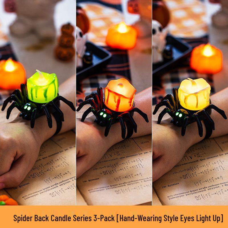 Halloween Aufleuchtendes Spinnen-Armband & Kürbislaterne für Kinder