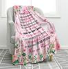 Vintage Flower Blanket Birthday Christmas for Women Girl Gift Spring Floral Blanket Soft Cozy Plush Flannel Fleece Throw Blanket