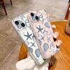 Blue starfish shell transparent TPU mobile phone case iphone16plus silicone soft case Apple 17 lens all-inclusive
