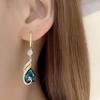 Fashionable Design, Internet Celebrity, Blue Peacock Ear Line Earrings, New Trendy Long Style, Phoenix Tassel Earrings