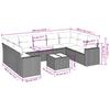 10-teiliges Gartensofa-Set mit Kissen Graues Poly-Rattan