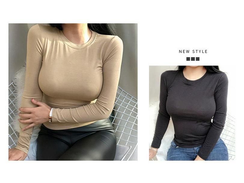 Korean Dongdaemun Sexy Slim-Fit Long-Sleeve Women's T-Shirt