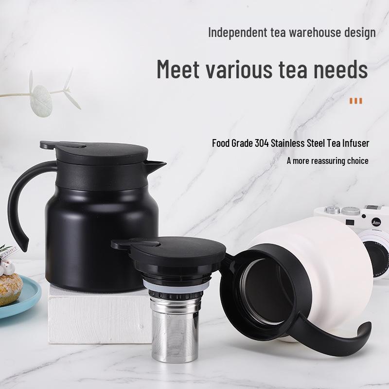 316 Stainless Steel Insulated Kettle with Tea Infuser and Portable Handle, Large Capacity Coffee Pot