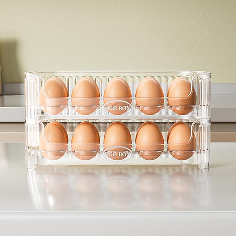 1/2/3Pcs Refrigerator Egg Storage Box Fridge Egg Holder Case Space-Saving Egg Organizer Container Kitchen Desk Organizer 10 Grid