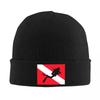 Scuba Diver With Diving Flag, Male Scuba Diver With Flag, Scuba  Knit Hats Beanie Winter Hat Warm Acrylic New Cap