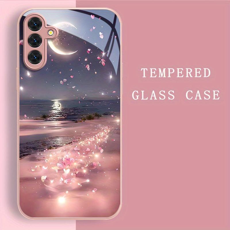 Pink Night Sea Floral Phone Case for Samsung Galaxy S26 S25 S24 S23 S22 FE Ultra Plus Fashion Phone Cases Carcasa Glass Fundas