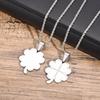 Lucky Leaf Necklaces for Men Women,Stainless Steel Four Leaf Clover Pendant Necklaces,Stylish Causal Jewelry Gifts