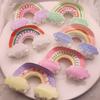 Clip Geometric Half-moon Shape Acrylic Women Hair Clip Cloud Rainbow Hair Claw Printing Hairpins