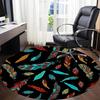 1pc Feather Pattern Office Round Area Rug, Indoor Mat Suitable ForOffice, Under Office Chairs Bedroom Living Room Home Decor, Room Deco 036