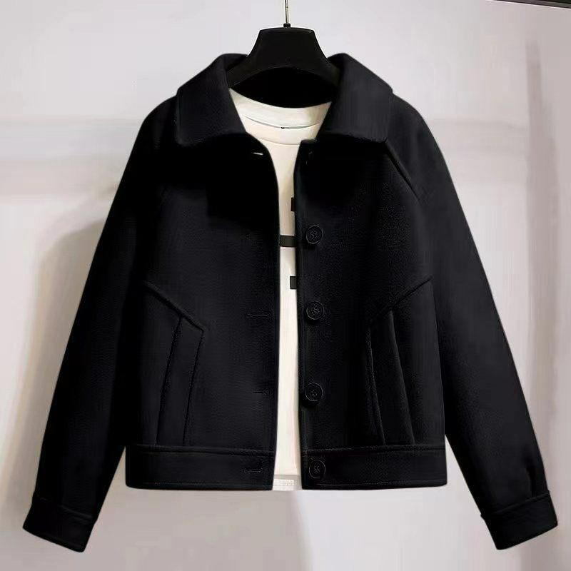 Woolen Coat Women's Short Small Autumn Loose Woolen Coat Retro Jacket