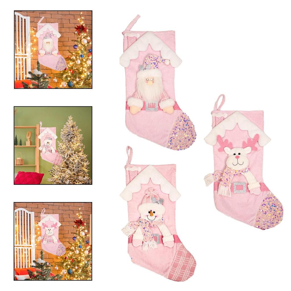 Christmas Stocking Decorative Hanging Ornament for Front Door Holiday Window
