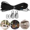 25MM Single Pulley Set with 30m Nylon Rope and 2Pcs PVC Carabiner Buckle Accessory