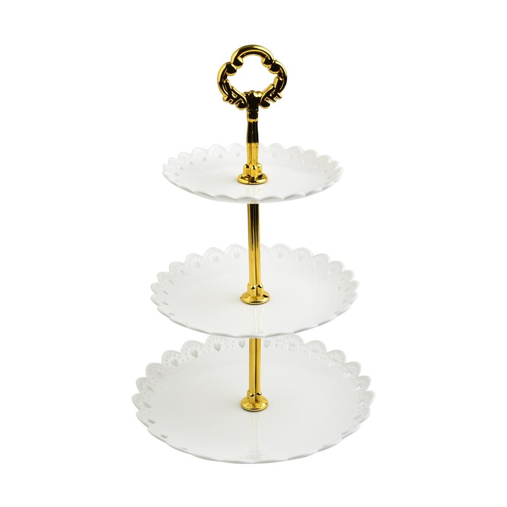 Stylish Tiered Tray Stand for Display for Birthdays Weddings Desserts