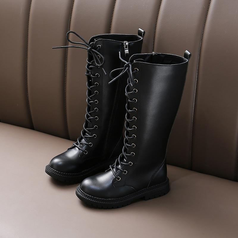 Modă 2025 Cizme înalte noi pentru fete Modă Versatil Moale Prințesă Elegant PU Moale Chic Modă Copii Cizme de Podium