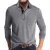 Men's Long Sleeve Turn-Down Collar Polo Shirt - Versatile Autumn/Winter Base Layer Top
