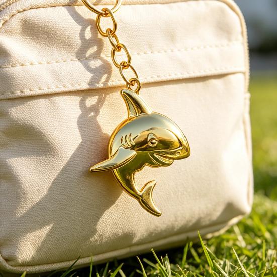 Shark Keychain Pendant Lightweight Metal Keychain Creative Sea Themed Keychains Bag Charms for Men Women Car Keys