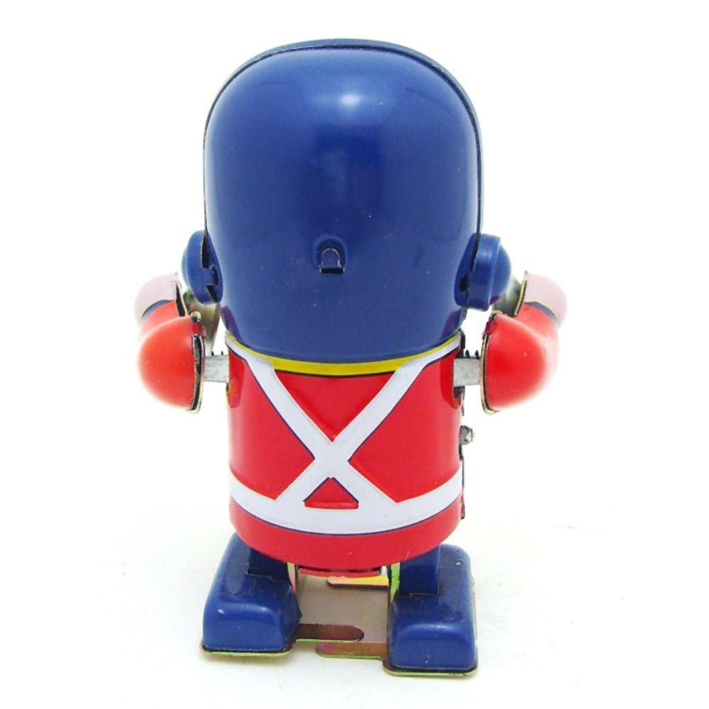 Drumming Robot Clockwork Walking Toy Retro Style Vintage Mechanical Clockwork  Christmas Gift