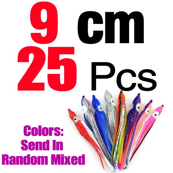 MNFT 25pcs 12cm 10cm 9cm Octopus Lure,Squid Jigs Sishing Lure Soft Lure Sea Fishing Salt Water Big Game Bait Skirt Mixed Color