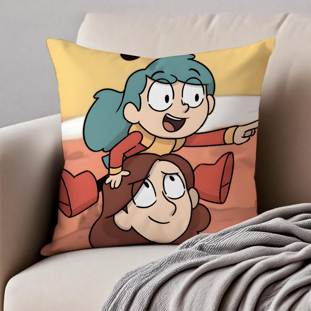 Warm Cute Cartoon H-Hilda Cushion Cover Pillowcase Anti-dustmite Invisible Zipper Short Plush Sofa Cushion