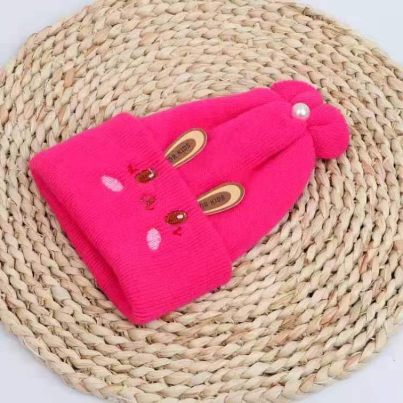 Autumn and winter rabbit baby new hat newborn tire cap thickened baby warm double wool pullover cap 0--6 months