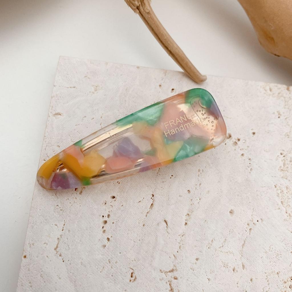 New Hair Clips for Women Elegant Colorful Marbling Acetate Hair Barrettes Girls Hair Accessories Hairclip Bb Hairpin Gift