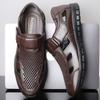 Casual Leather Sandals Breathable Men Summer Fashion Soft Non-slip Wearable Work Hollow Out Comfortable Male Classic Black Brown