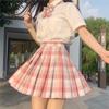 JK Uniform Skirt Set: Authentic E-sports Style, Spring/Summer Plaid, Gentle Cut, Camellia Design, Short Skirt.