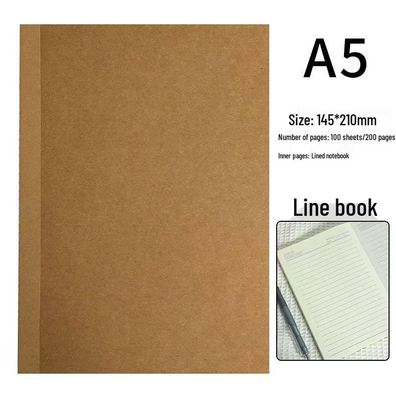 Super Thick Kraft Paper Notebook B5/A5 - Grid Lined for Postgraduate Exam