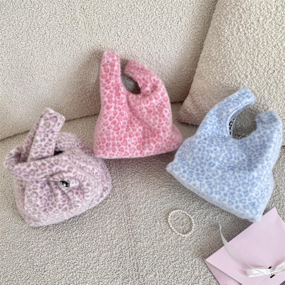 Leopard Print Women Clutch Bag Soft Plush Autumn Winter Fashion Handbag Tote Storage