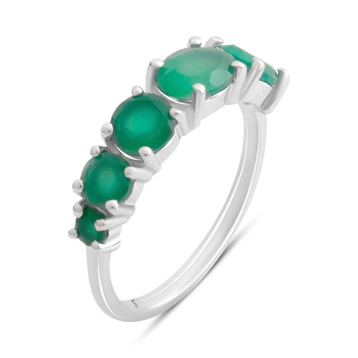 

Silver ring with natural agate 2.2ct, product weight 2.68 g (2181729) 17 смарагдовий