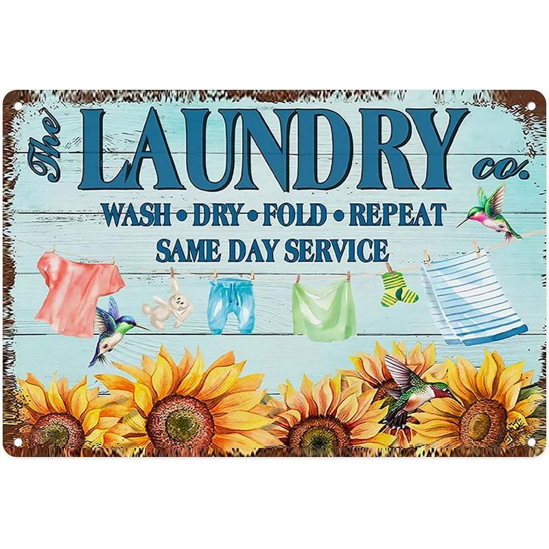 Plaque Metal Tin Signs Laundry Room Wall Decoration Vintage Art Posters Iron Painting for Man Cave Home Cafe Bathroom Club Bar