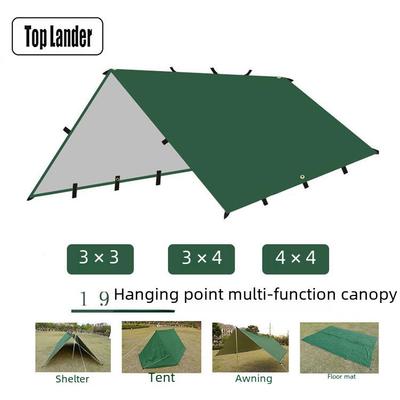 19bodová multifunkční postříbřená markýza odolná proti roztržení – kempingový stan s ochranou proti dešti a slunci