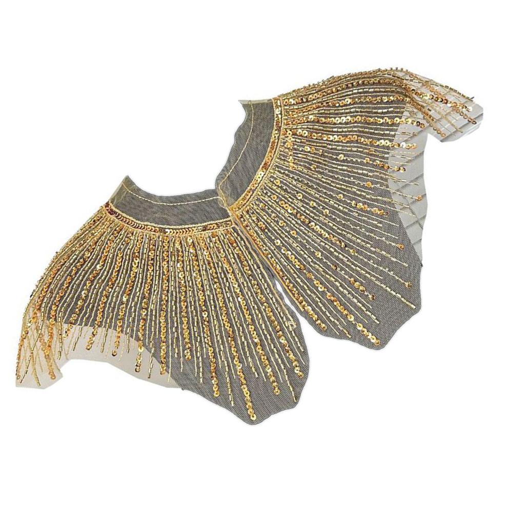 Eye-Catching Sequins Collar Applique for Clothes Dress Sewing Patches DIY Lapel Wedding Dress Decors Accessories