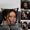 Popular Singer R_Rihannas Pillow Case Home Dorm Chair Back Short Plush Double-Sided Printing Office Nap Time Cushion Cover