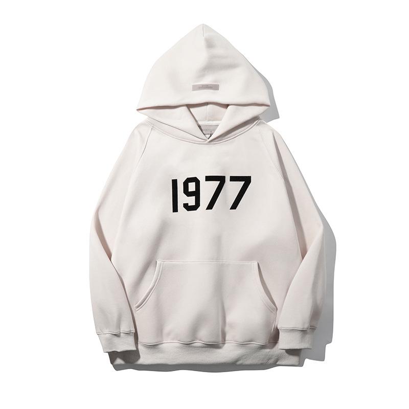 1977 Flock Lettering Hooded Sweatshirt - Unisex High Street Autumn/Winter Essentials