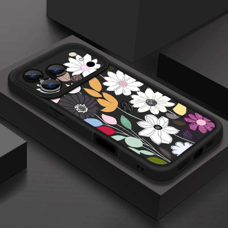 White Flower Pattern Case For iPhone 17 Pro Max Shockproof Soft Silicone Bumper Cover For iPhone 16 15 Pro Max 14 13 11 16E 17E