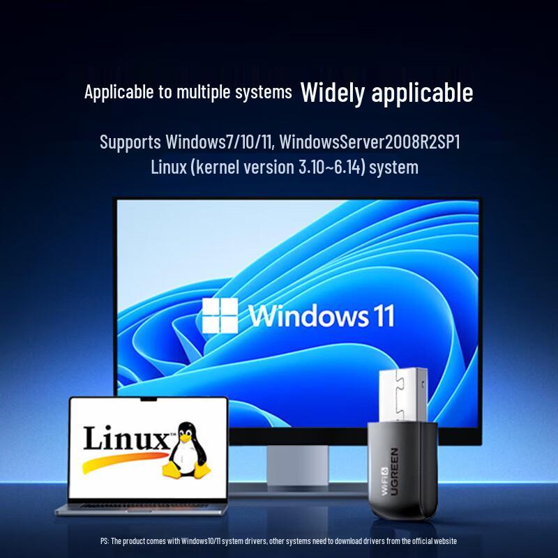 UGREEN USB Wi-Fi Network Adapter (WiFi 5 & WiFi 6) (CN version)