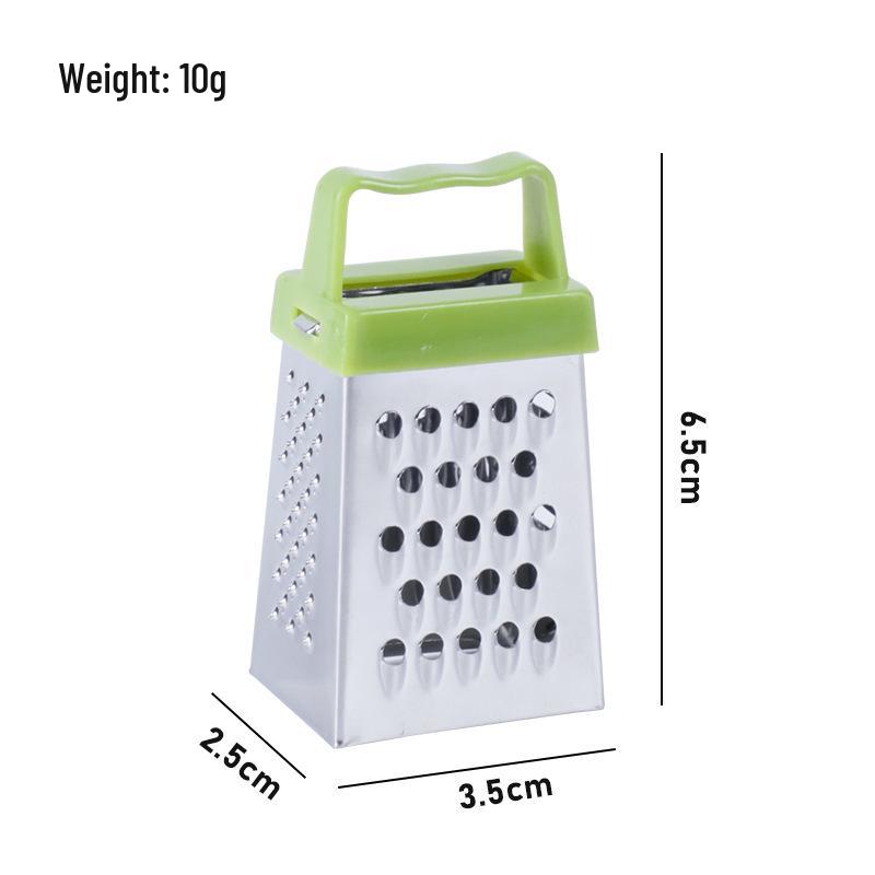 Compact Multi-Functional Stainless Steel Four-Sided Cheese Grater and Vegetable Cutter зелёный